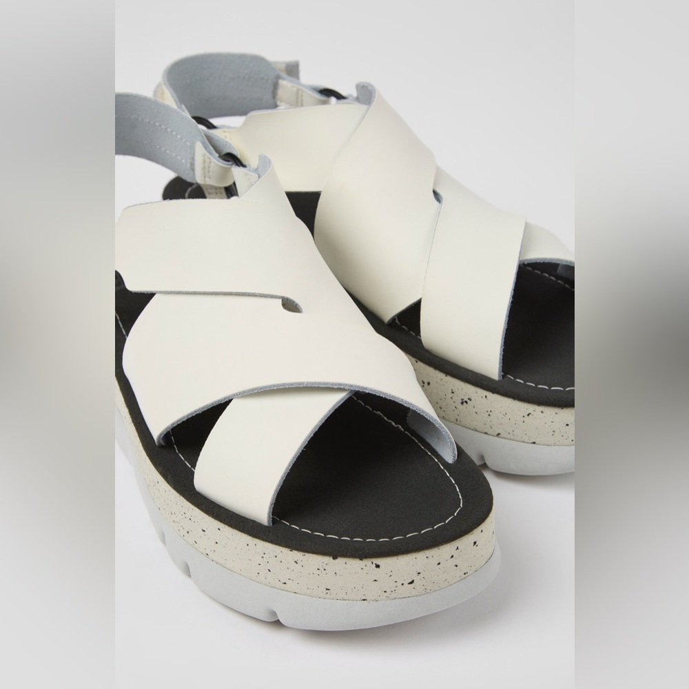 Camper Oruga Up White Leather Platform Sandal - Picture 2 of 8